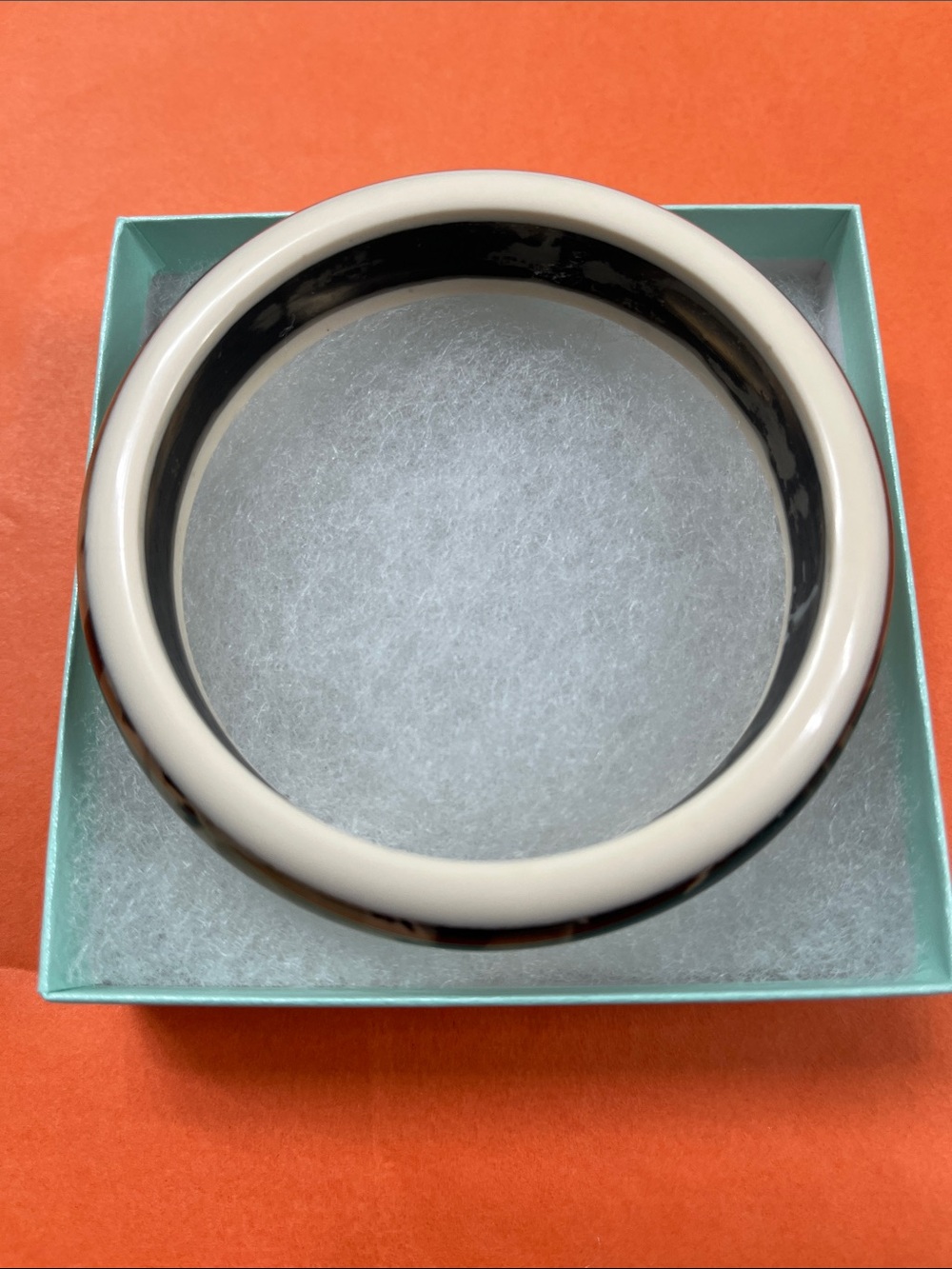 1970’s-1980’s Fused Cream & Black Bangle